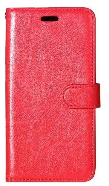 Чехол-книжка MyPads для LG X Power K220DS 5.3 с визитницей и мультиподставкой красный кожаный