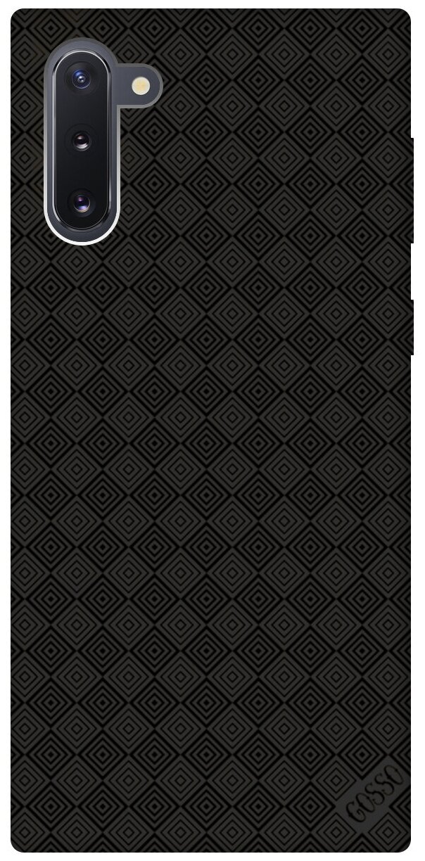 Ультратонкая защитная накладка Soft Touch для Samsung Galaxy Note 10 с принтом "Magic Squares" черная