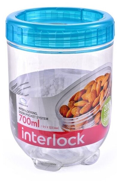 LocknLock Банка для сыпучих продуктов Interlock, 700 мл, 9.5x13 см, 9.5x9.5x13 см