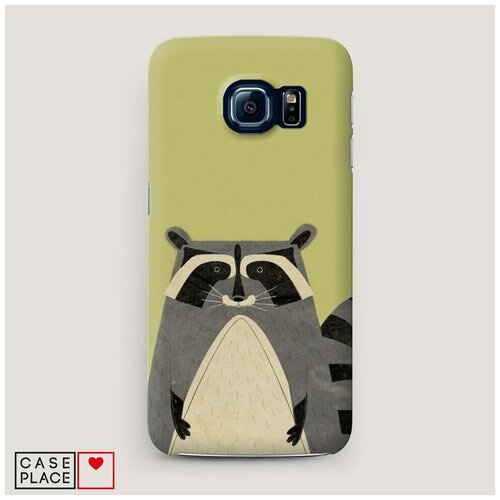 фото Чехол пластиковый samsung galaxy s6 серый енот case place