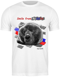 Футболка Printio 1436439 Smile frome russia, размер: S, цвет: белый