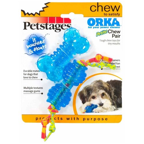 игрушка petstages mini орка косточка для собак Набор из двух игрушек для собак мелких пород Орка косточка+гантеля (ультра-мини)