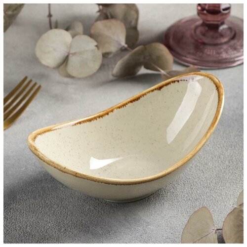 Салатник керамический «Сапфир», 14,5×8×6 см, цвет бежевый (1шт.)