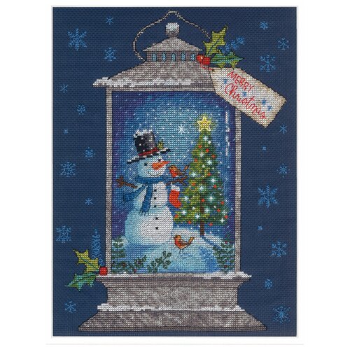 Набор для вышивания «Фонарь снеговика», 22,8x30,4 см, Dimensions набор для вышивания dimensions 70 08987 фонарь снеговика 30 4 x 22 8 см