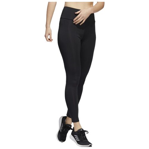 Легинсы  adidas, прилегающий силуэт, спортивный стиль, размер XS, черный