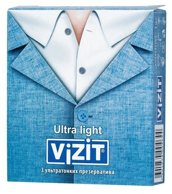 Ультратонкие презервативы VIZIT Ultra light - 3 шт.