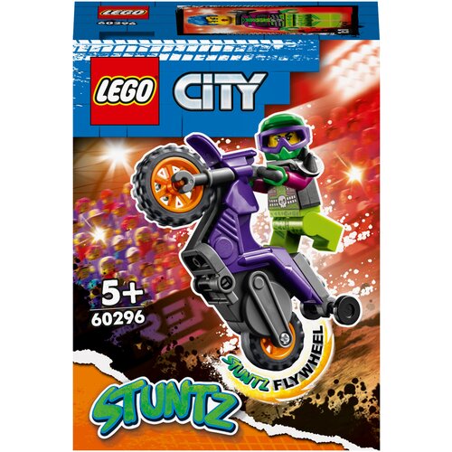 Конструктор LEGO City 60296 Акробатический трюковый мотоцикл, 14 дет. конструктор lego city great vehicles 60323 трюковый самолёт