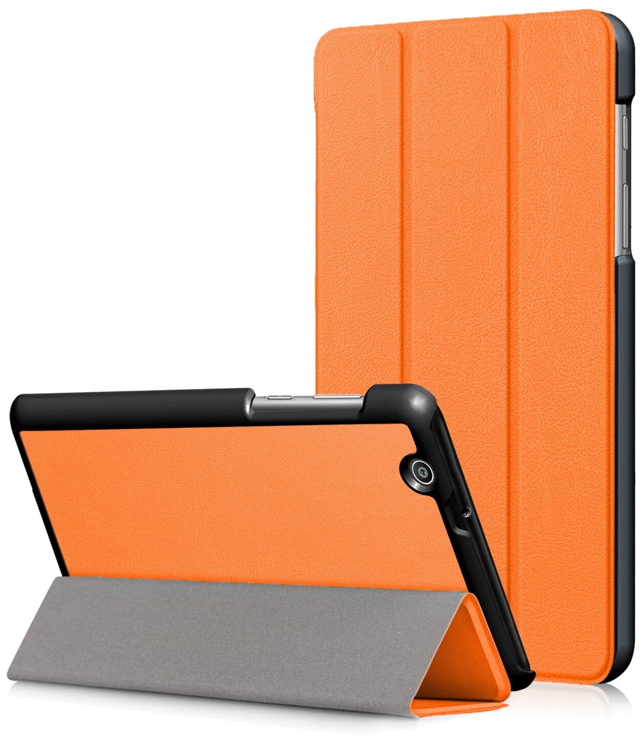 Чехол-обложка MyPads для Lenovo Tab 2 A8-50F тонкий умный кожаный на пластиковой основе с трансформацией в подставку оранжевый