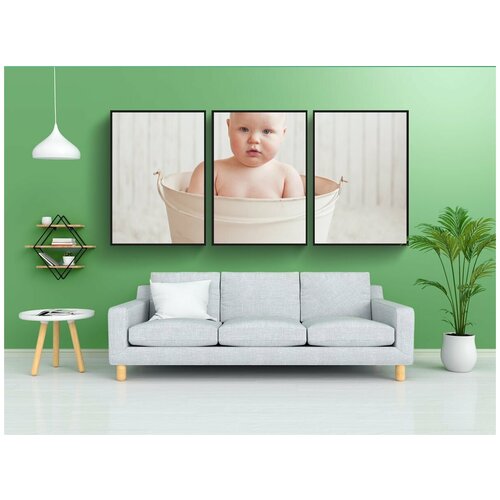 фото Набор модулных постеров для интерьера "детка, милый, мальчик" 60x90 см. в тубусе, без рамки lotsprints