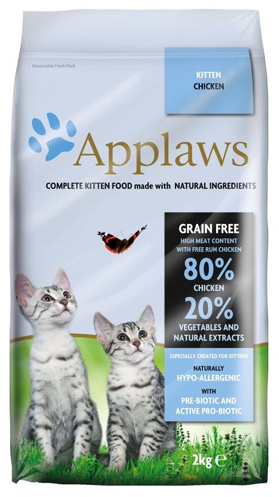 Applaws Беззерновой для Котят "Курица/Овощи: 80/20%" (Dry Cat Kitten) 2 кг