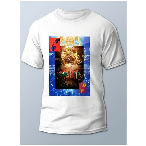 фото Футболка мужская белая сериалы игра в кальмара (игра в кальмара, squid game) - 21751 brut-shop