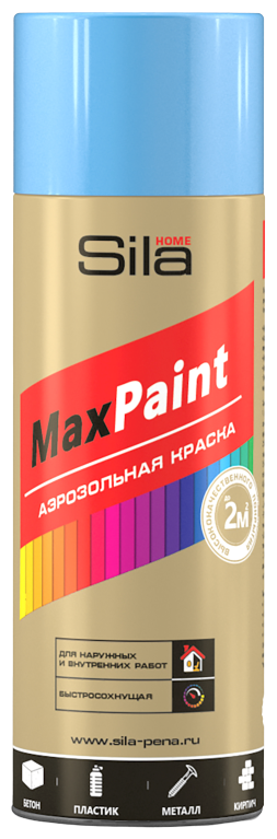 Sila HOME Max Paint, краска аэрозольная, универс., голубой RAL5012, 520мл SILP5012