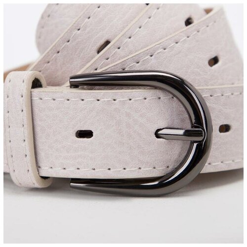 фото Ремень женский, ширина 2,8 см, пряжка тёмный металл, цвет светло-серый no name