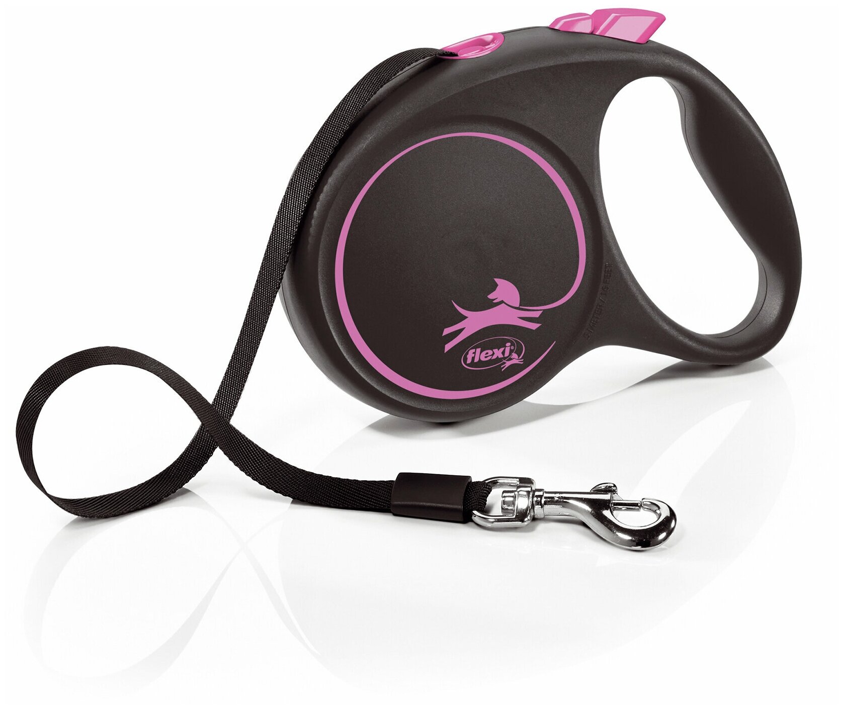 Поводок-рулетка Flexi Black Design tape L 5m 50 kg pink