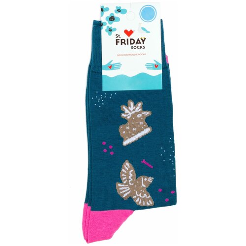 фото Носки st. friday, размер 42-46, коричневый, зеленый
