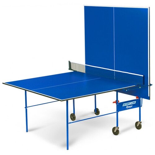 фото Теннисный стол optima blue с сеткой и колесами start line