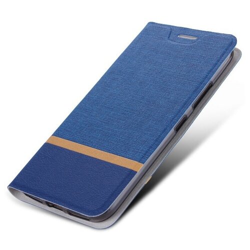 Чехол-книжка MyPads для Sony Xperia 5 из водоотталкивающей ткани под джинсу с вставкой под кожу синий чехол книжка mypads для meizu pro 5 5 7 из водоотталкивающей ткани под джинсу с вставкой под кожу светло серый