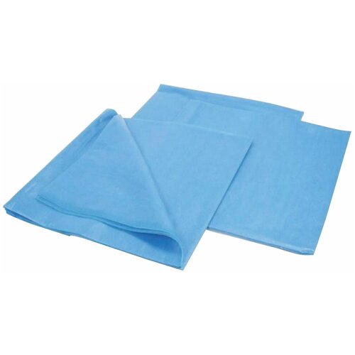 Комплект постельного белья одноразовый КХ-19 гекса нестерильный, 3 предмета, 25 г/м2, голубой
