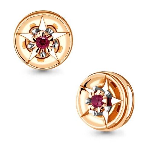 фото Золотая подвеска aquamarine 920895кр с рубином diamant-online