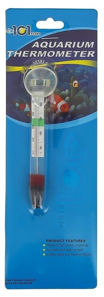 Термометр Стеклянный с присоской для аквариумов 11см