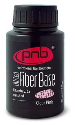 PNB, Fiber UV/LED Base Clear Pink - База Файбер прозрачно-розовая (30 мл.)
