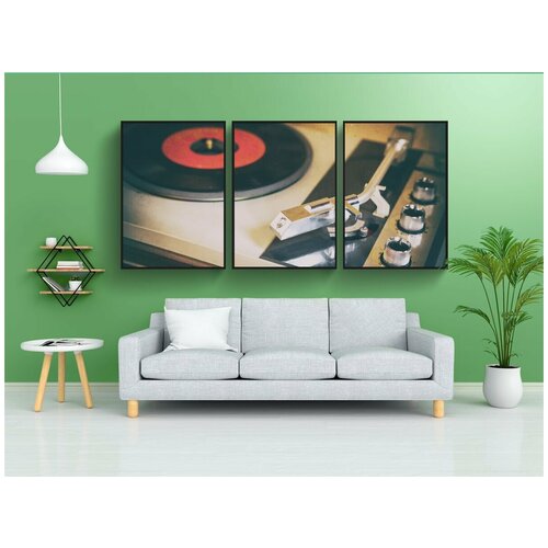 фото Набор модулных постеров для интерьера "поворотный стол, тарелка, винил" 60x90 см. в тубусе, без рамки lotsprints