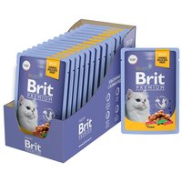 Влажный корм для кошек Brit Premium Tuna 14 шт. х 85 г (кусочки в желе)