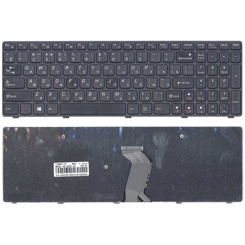 Клавиатура для ноутбука Lenovo IdeaPad G500G черная с черной рамкой версия 2 810₽