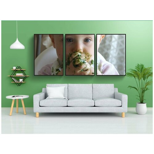 фото Набор модулных постеров для интерьера "лицо, ребенок, небольшой" 60x90 см. в тубусе, без рамки lotsprints