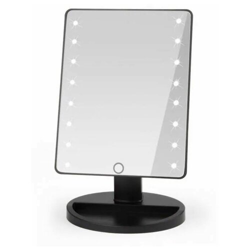 фото Косметическое зеркало с подсветкой large led mirror 22l, черное онлайн-шоп