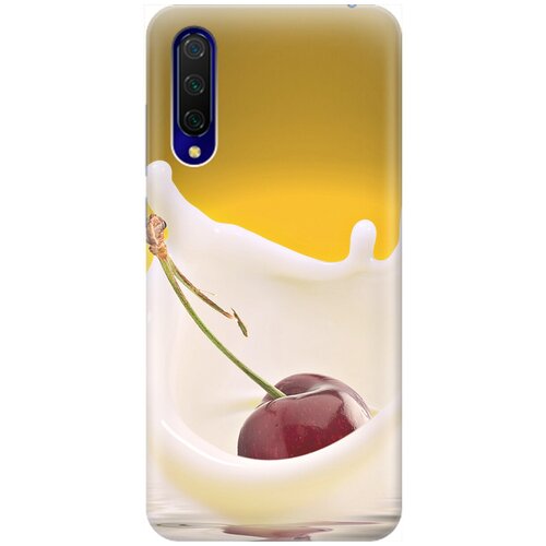 фото Ультратонкий силиконовый чехол-накладка для xiaomi mi 9 lite / cc9 с принтом "ягода в молоке" gosso