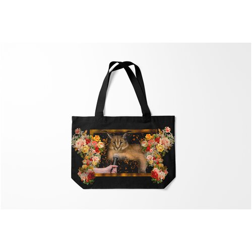 фото Сумка-шоппер / 46х35 см / мемы / кот мем big floppa русский шлепа burnettie