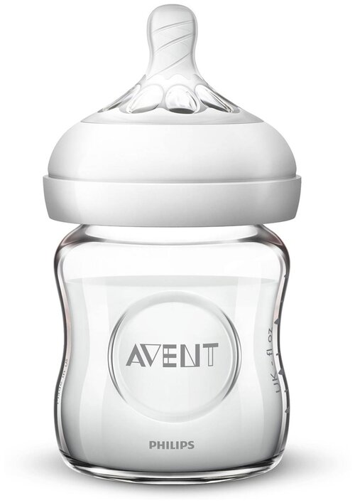 Philips AVENT Стеклянная бутылочка Natural SCF051/17, 120 мл, с рождения, прозрачный