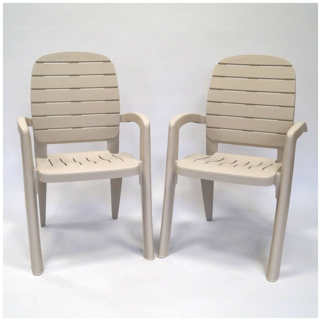 Садовые пластиковые кресла стулья для дачи Прованс, Грэй, 2 шт - фотография № 1