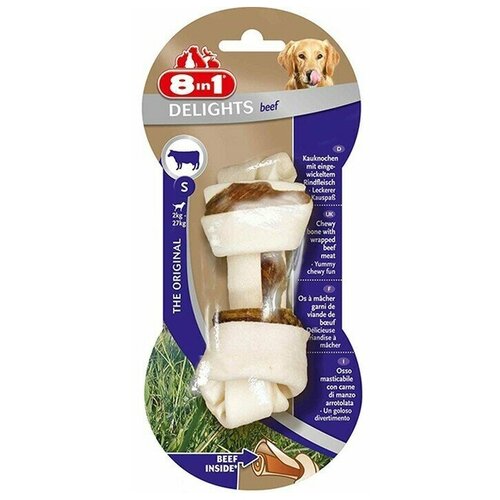 8in1 Beef Delights Bones S косточка с говядиной, 11см лакомство для собак 8 in 1 delights beef палочки с говядиной для мелких и средних пород 3х13см