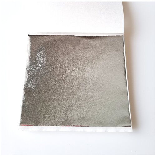 Зеркальная поталь 9х9 см Art and Play, 100 листов, серебро