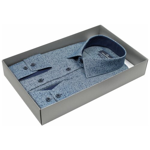 фото Рубашка poggino 5007-83 цвет синий размер 54 ru / xxl (45-46 cm