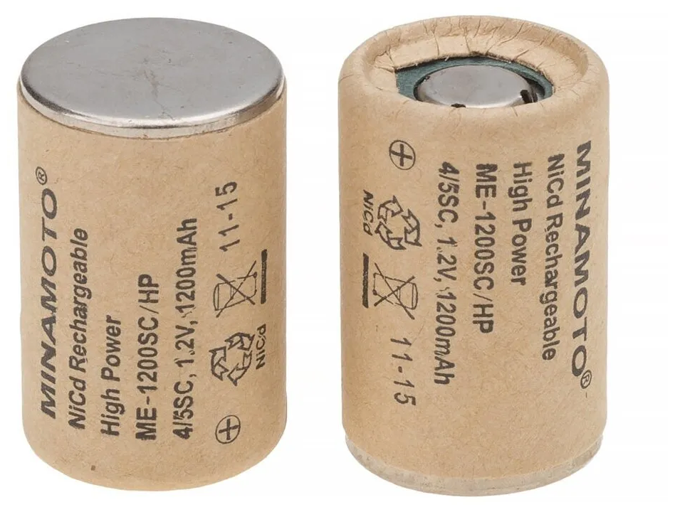 Аккумулятор Minamoto 4/5SC (Ni-CD, 1200mAh, 1.2V) лот из 15ти штук для шуруповёрта 18V