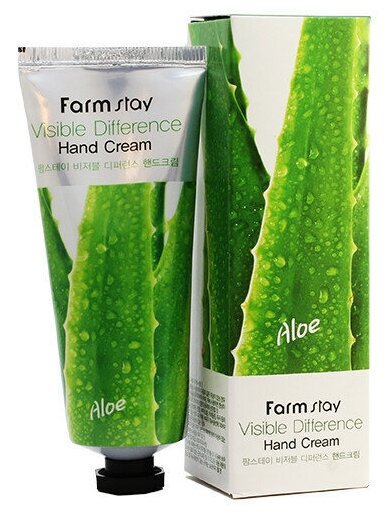Успокаивающий крем Farm Stay для рук с экстрактом алоэ Visible Difference Aloe Vera 2шт.