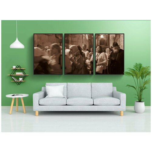 фото Набор модулных постеров для интерьера "христиане, иерусалим, религия" 60x90 см. в тубусе, без рамки lotsprints