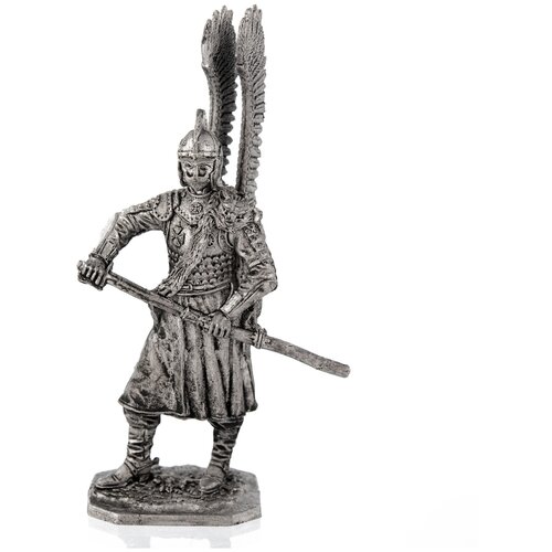 Оловянный солдатик миниатюра Польский крылатый гусар, 2-я пол. 17 века оловянный солдатик окрашенный рыцарь в бою креси 1346 54 мм средние века