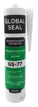 Герметик силиконовый универсальный GLOBAL SEAL GS-77, белый, 280 мл - фотография № 3