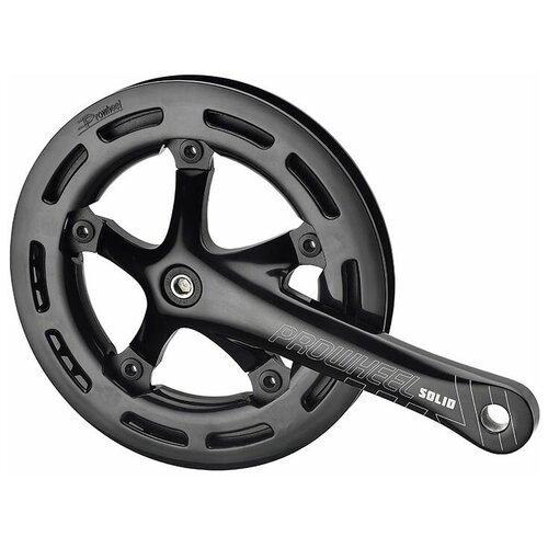 Система шатунов велосипедная PROWHEEL, Road Enthusiast, 48T, 175 мм, черный, SOLID-248PP-1-F система prowheel swift 251 175mm 48 38 28 al 6061 t6 chainline 50 bcd 104 64 под квадрат черные