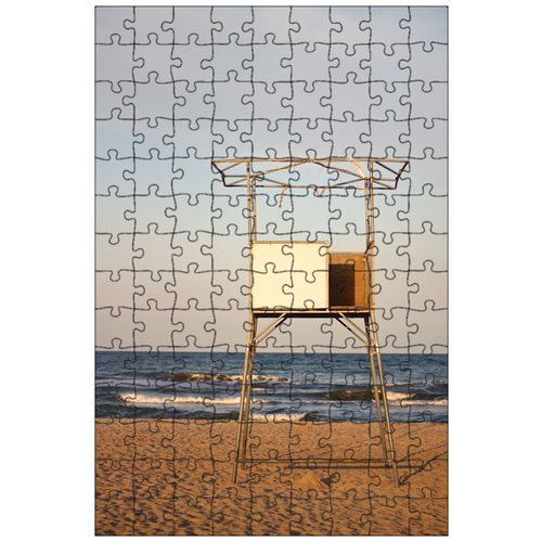 фото Магнитный пазл 27x18см."пляж, высокое сиденье, морской спасатель" на холодильник lotsprints