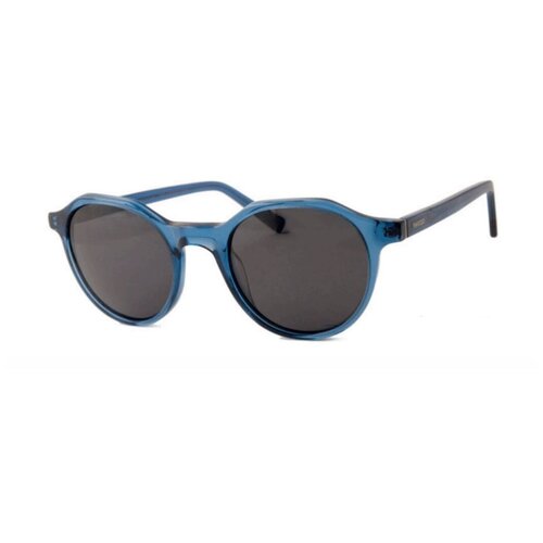 фото Солнцезащитные очки mango, круглые, оправа: пластик, поляризационные, с защитой от уф, для женщин, синий
