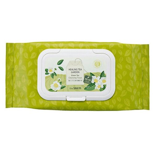 Салфетки очищающие с экстрактом зеленого чая, 60 шт/ Healing Tea Garden Green Tea Cleansing Tissue, The Saem (Саем)