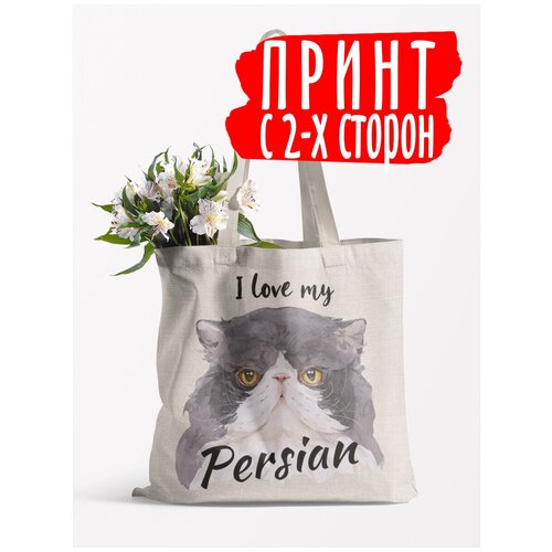 Сумка-шоппер Кошки Персидская в ошейнике с шипами