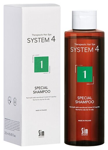 Sim Sensitive System 4 Терапевтический шампунь №1 для нормальной и жирной кожи головы 250 мл