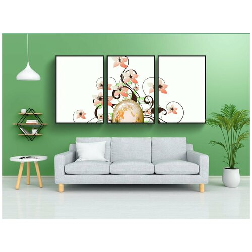 фото Набор модулных постеров для интерьера "водоворот, пасхальный, пасхальное яйцо" 60x90 см. в тубусе, без рамки lotsprints