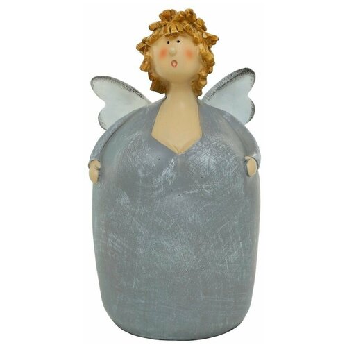 фото Статуэтка ангел тамми в сером платье, полистоун, 25 см, boltze